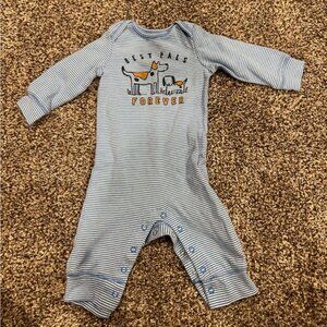 Carter's Light Blue Striped One-Piece with Dogs